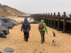 Walking on the beach behind the sea defences, en route to Gorleston